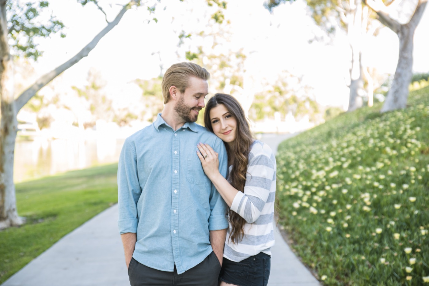 Couple portrait — park walkway